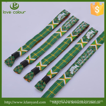 High quality event woven custom wristband with plastic closure